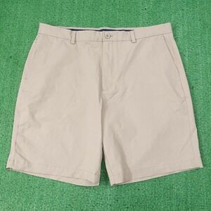 Vineyard Vines On-The-Go OTG Shorts Mens 38 Beige Stretch Hybrid Golf